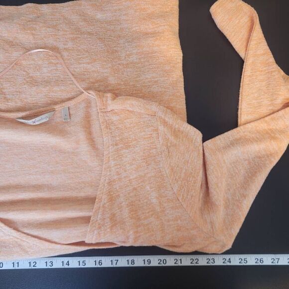 Soft Surroundings Womens Size Large Wrap Front Sweater Pink Orange Long Sleeves - Picture 6 of 7